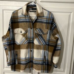 Zara Italian Fabric Shacket Sz XS oversized